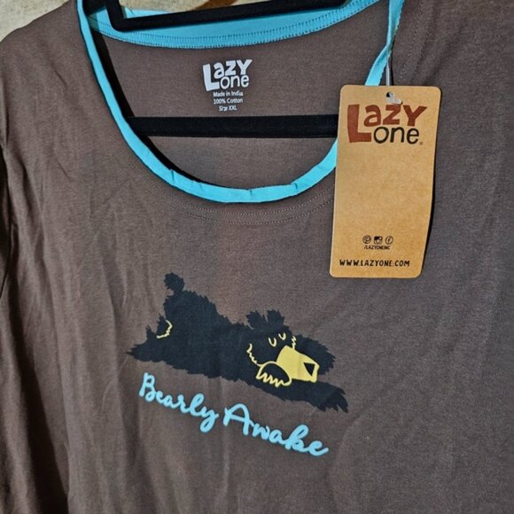 Lazy One Brown Bear Graphic Nightgown Brand New - Picture 2 of 6